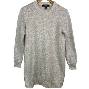FOREVER 21 WOMEN'S LIGHT GRAY LONG SLEEVE TUNIC SWEATER SIZE MEDIUM-NICE!